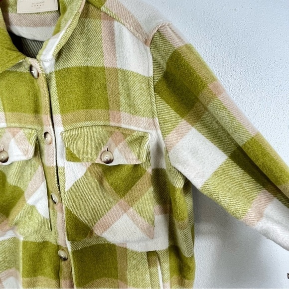 Blank NYC Green Plaid Oversized Business Casual Thick Shacket Jacket Size XL - Picture 12 of 16